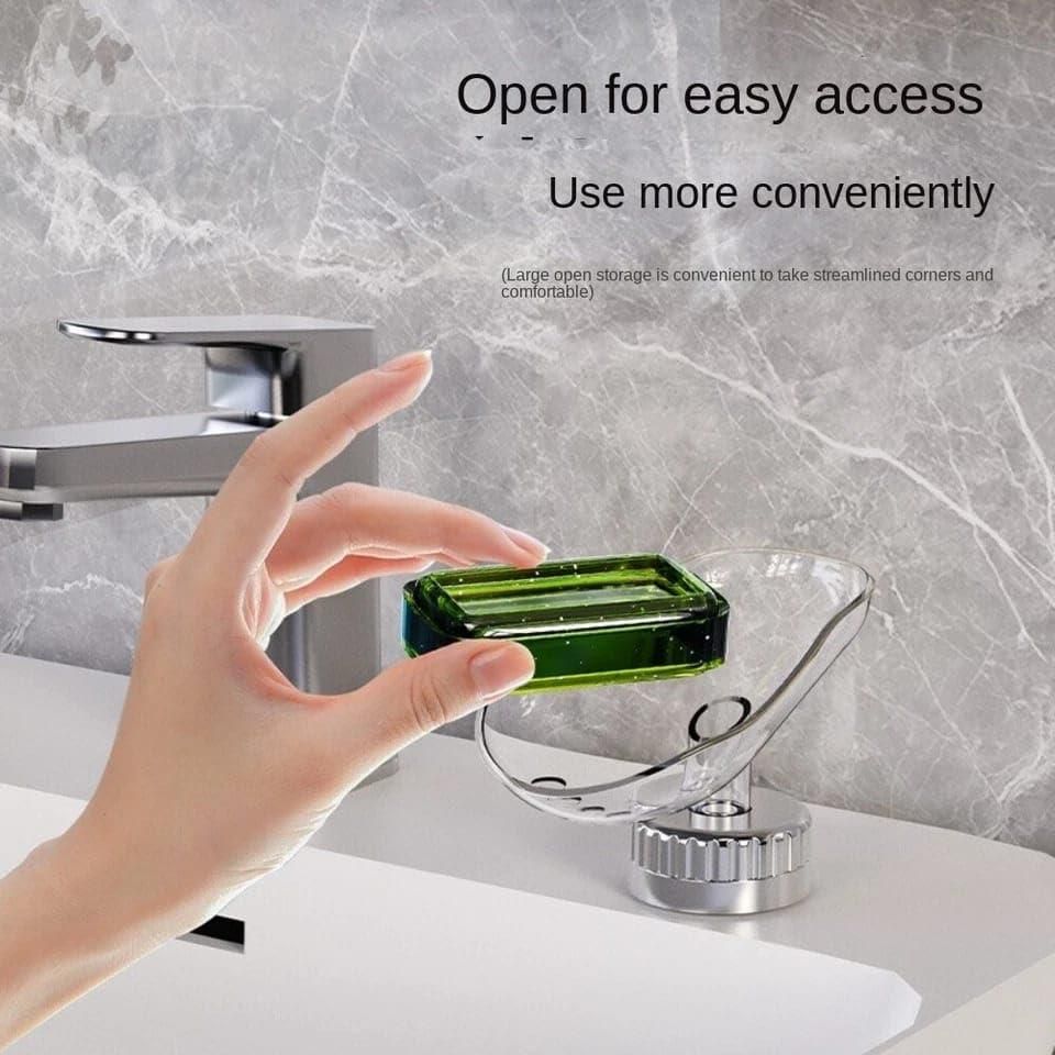 Punch-Free Soap Holder with Suction Cup – Transparent Bathroom Soap Dish