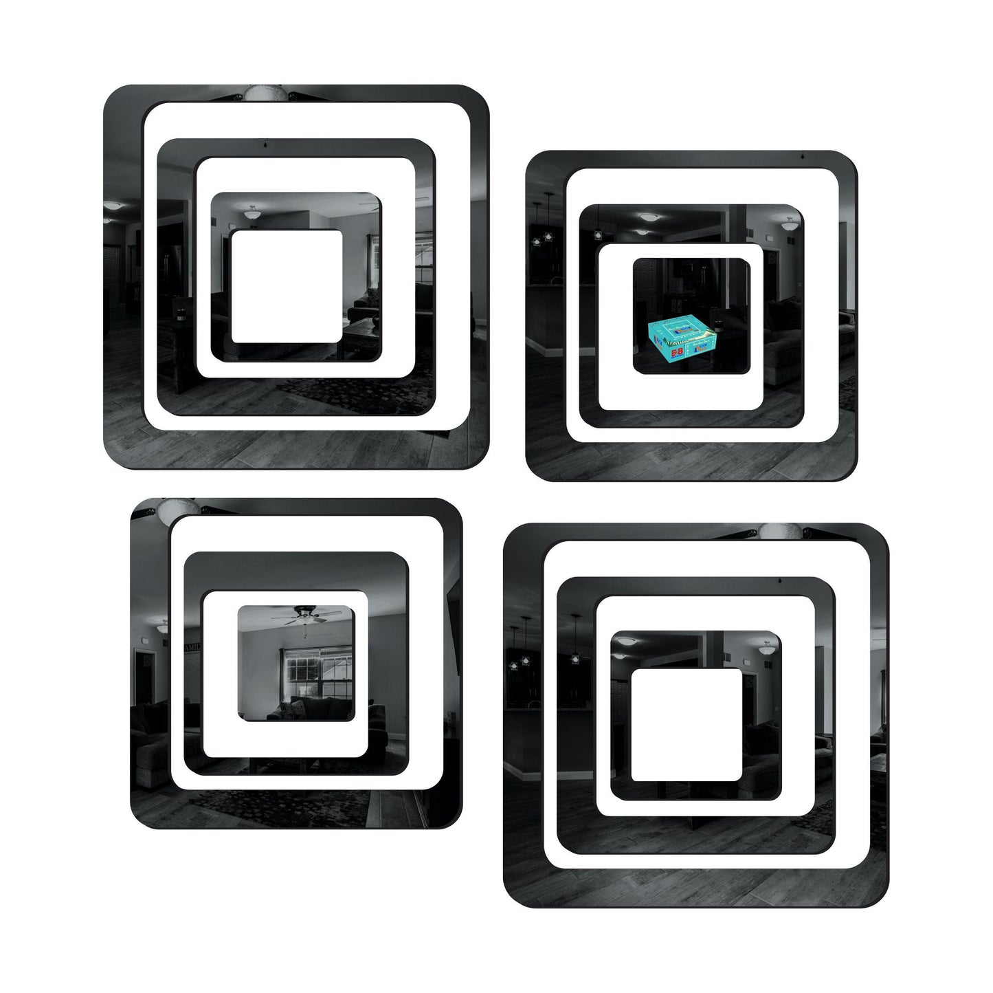 3D Acrylic Mirror Wall Sticker – Removable Decorative Stickers for Home, Bedroom, Living Room & Office (Pack of 12, Black)