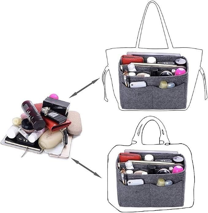 Felt Fabric Purse Organizer for Handbags with Multiple Compartments