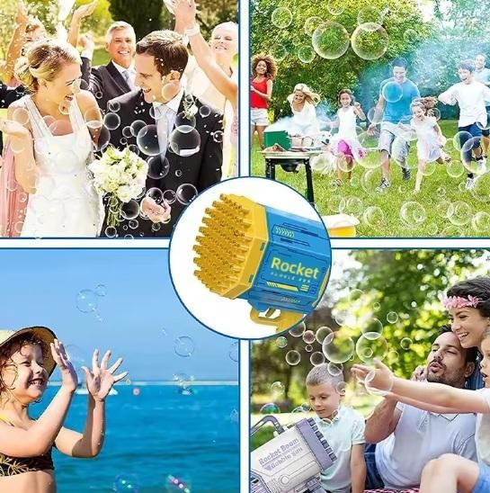 Automatic Bubble Gun Machine for Kids – Soap-Based Bubble Blower Toy, Fun Outdoor Play