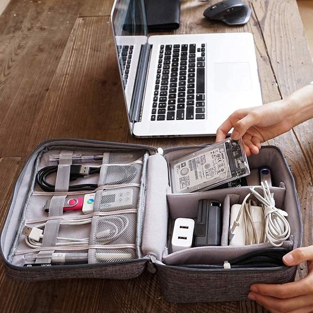 Universal Travel Gadget Organizer Bag – Waterproof Cable & Electronics Storage Case with Customizable Compartments