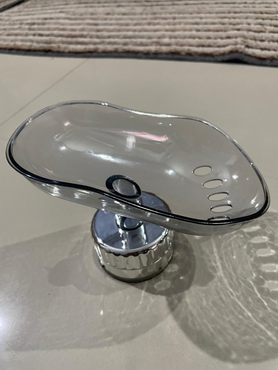 Punch-Free Soap Holder with Suction Cup – Transparent Bathroom Soap Dish