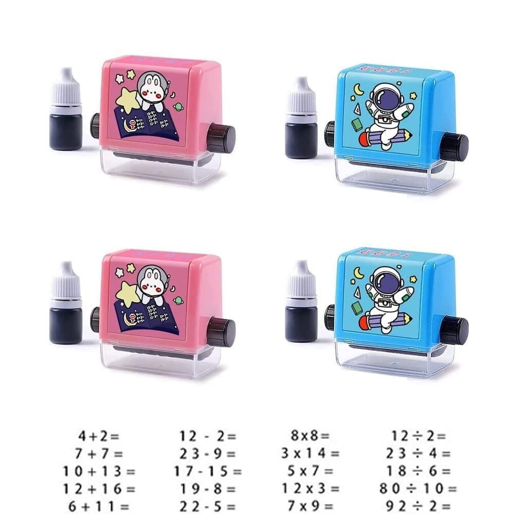 Birud Addition Stamps for Kids - Roller Design Teaching Stamp, Math Practice Tool