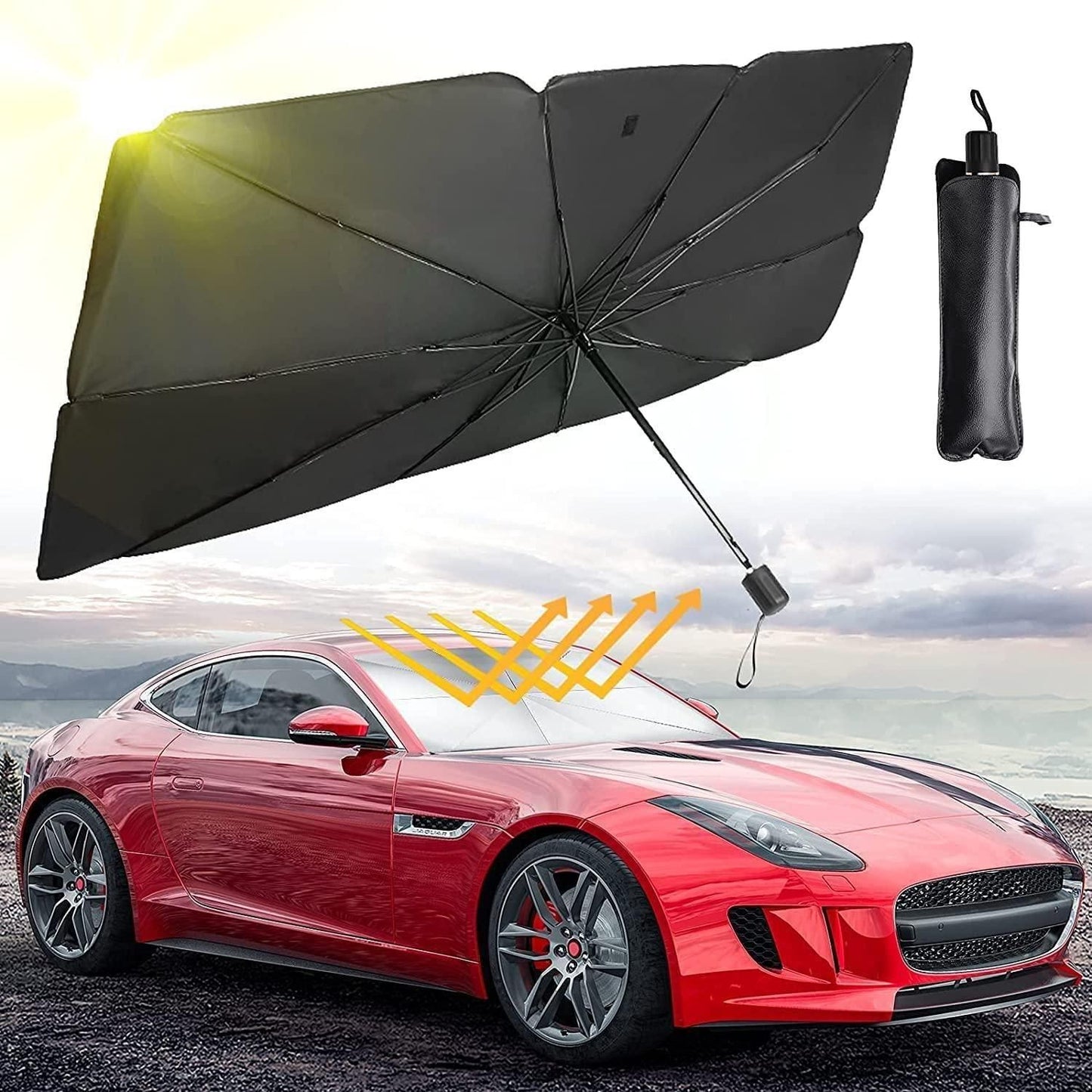 Car Windshield Sun Shade Umbrella – Thermal Insulation & Sun Protection, Easy Install