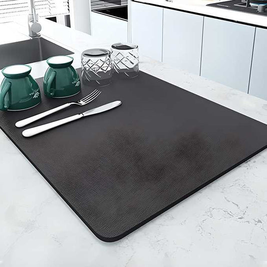 Lightweight & Washable Quick-Drying Mat – Pack of 2, Water Absorbent Anti-Slip Rubber Mats for Kitchen, Bathroom & Home Use (40 x 30 cm)