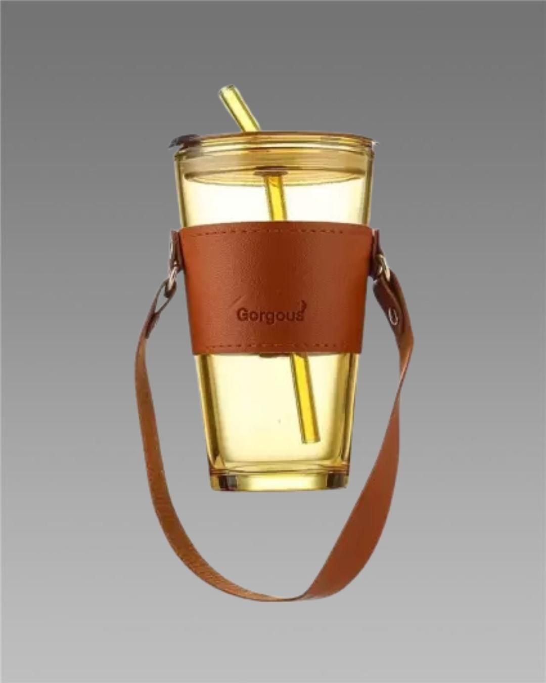 Reusable Glass Tumbler with Straw and Lid – Eco-Friendly Drinking Cup for Water, Juice, Coffee, Tea