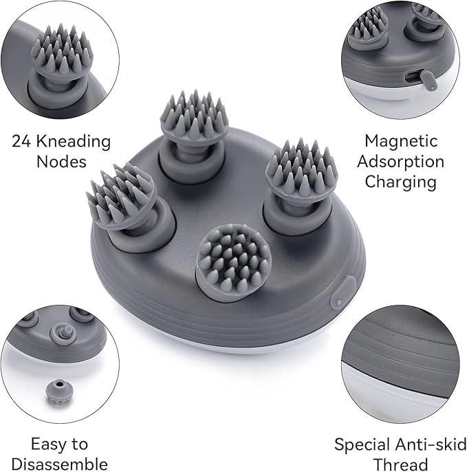 Electric Pet Cat Massager – Waterproof Silicone Vibration Head Massager for Pets