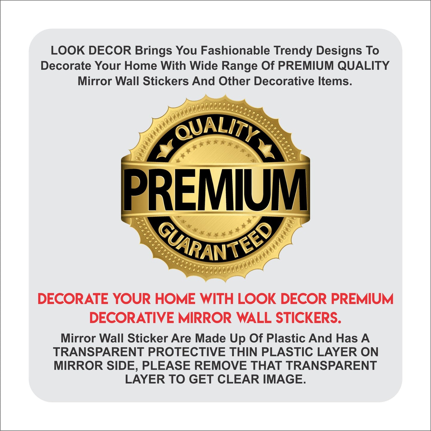 3D Acrylic Mirror Wall Sticker – Removable Decorative Stickers for Home, Bedroom, Living Room & Office (Pack of 12, Black)