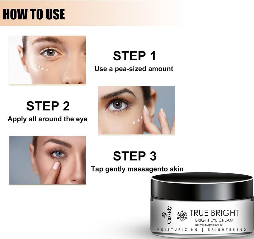 CASSIDY True Bright Eye Cream – Dark Circle, Puffiness & Fine Line Care (Pack of 2, 50gm Each)