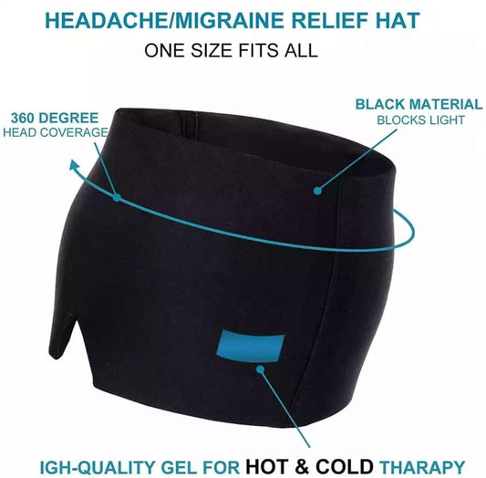 360° Migraine and Headache Relief Cap – Ice Cold Therapy Gel Cap for Sinus, Stress & Eye Relief