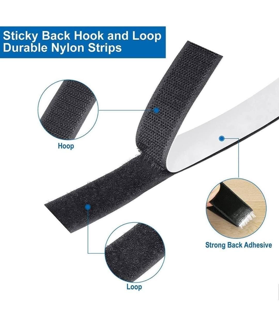 Hook & Loop Adhesive Tape (5 Meters) – Heavy Duty Self-Adhesive Polyester Tape