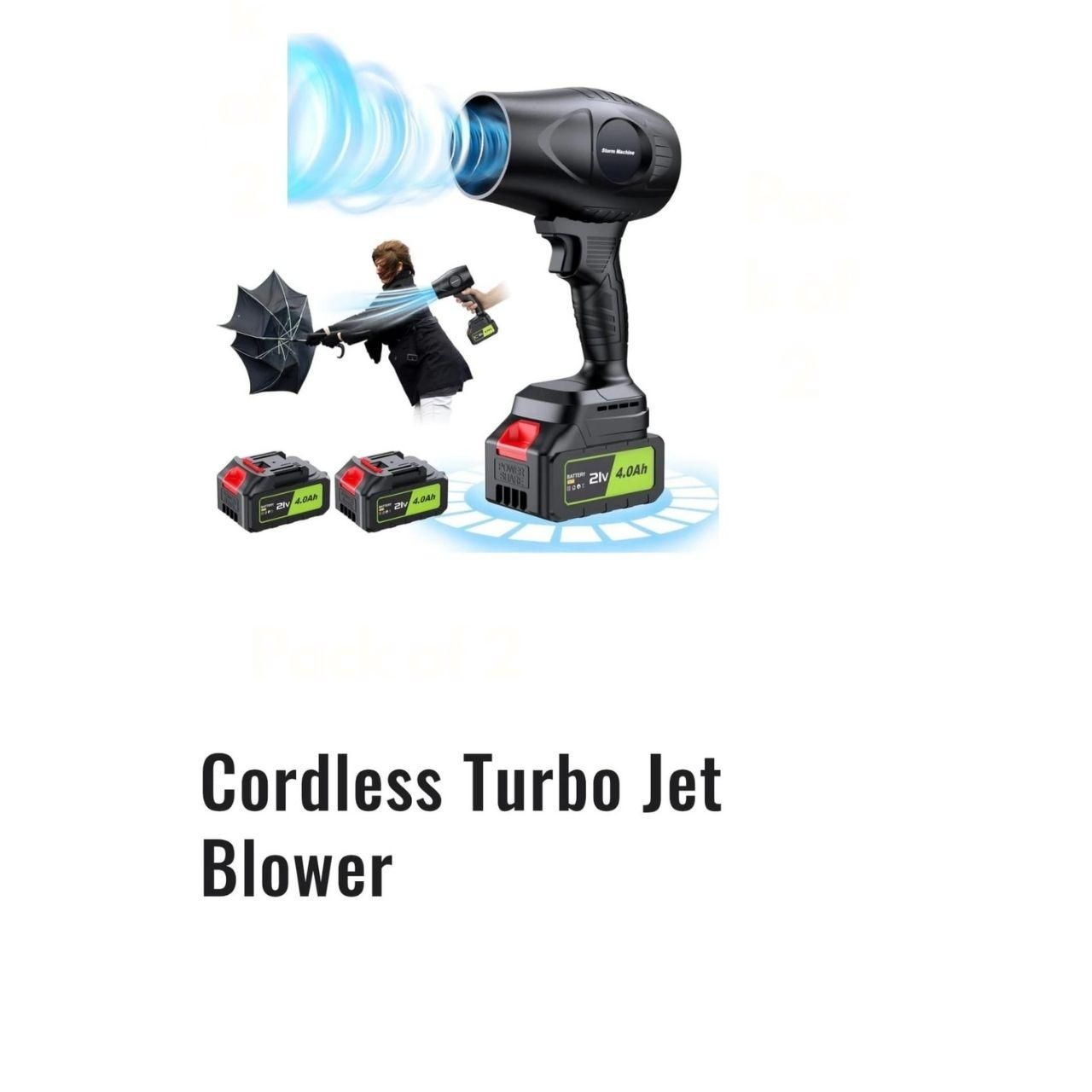 Cordless Turbo Jet Blower – Powerful Handheld Air Blower for Dust, Car Cleaning & Snow Removal