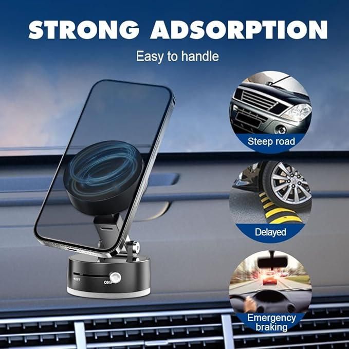 360° Magnetic Suction Phone Holder – Foldable & Rotatable Mount for All Smartphones