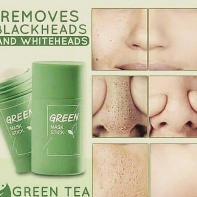 Green Tea Herbal Mask Stick for Blackhead Removal, Acne Care & Pore Cleansing – Natural Face Cleanser