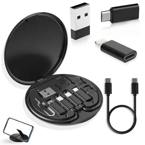 5-in-1 Fast Charging Travel Cable Set – 60W Multi-Port USB Type-C, Lightning, Micro USB Kit with Storage Case