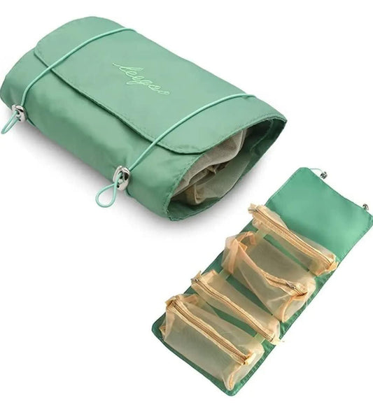 4-in-1 Detachable Hanging Toiletry Bag – Foldable Travel Makeup Organizer Pouch