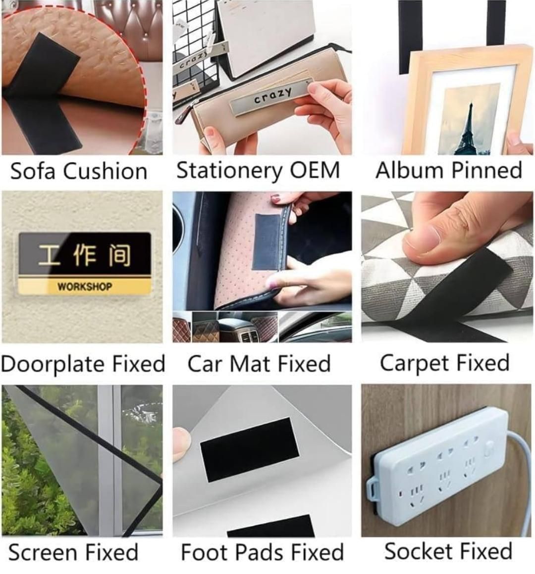 Hook & Loop Adhesive Tape (5 Meters) – Heavy Duty Self-Adhesive Polyester Tape