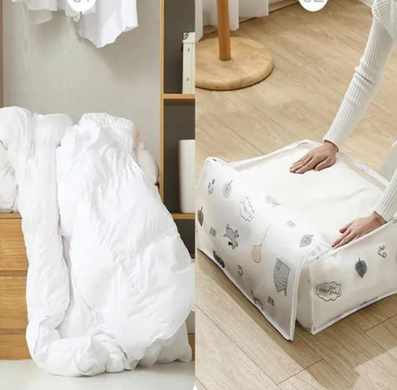 Foldable Blanket Storage Bag for Under-Bed Clothes & Quilt Organization – Pack of 1