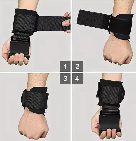 Weight Lifting Rod Hooks Wrist Support (Pair of 1) – Comfortable & Adjustable Wrist Straps for Fitness and Gym