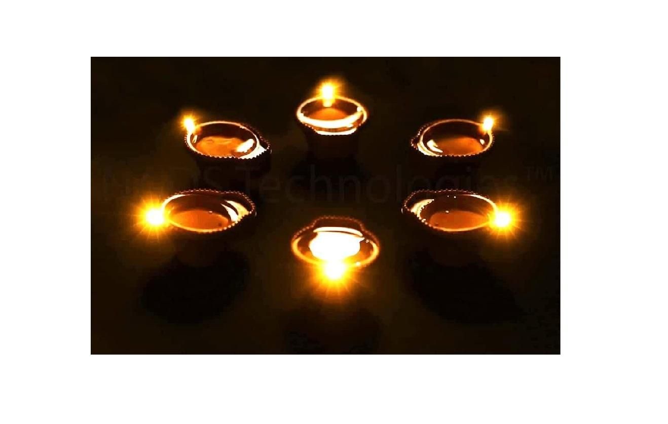 LED Water Sensor Diya Lights – Plastic Decorative Diyas with Ambient Glow (Pack of 6/12/18/24)