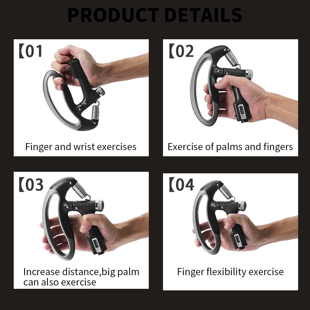 Adjustable Counting Grip – Hand Therapy & Muscle Building Tool for Musicians, Athletes, and Injury Recovery