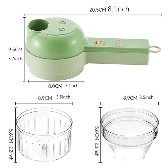 4 in 1 Portable Electric Vegetable Cutter Set - Wireless Food Processor with Brush