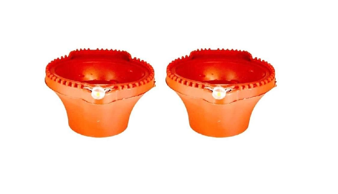 LED Water Sensor Diya Lights – Plastic Decorative Diyas with Ambient Glow (Pack of 6/12/18/24)