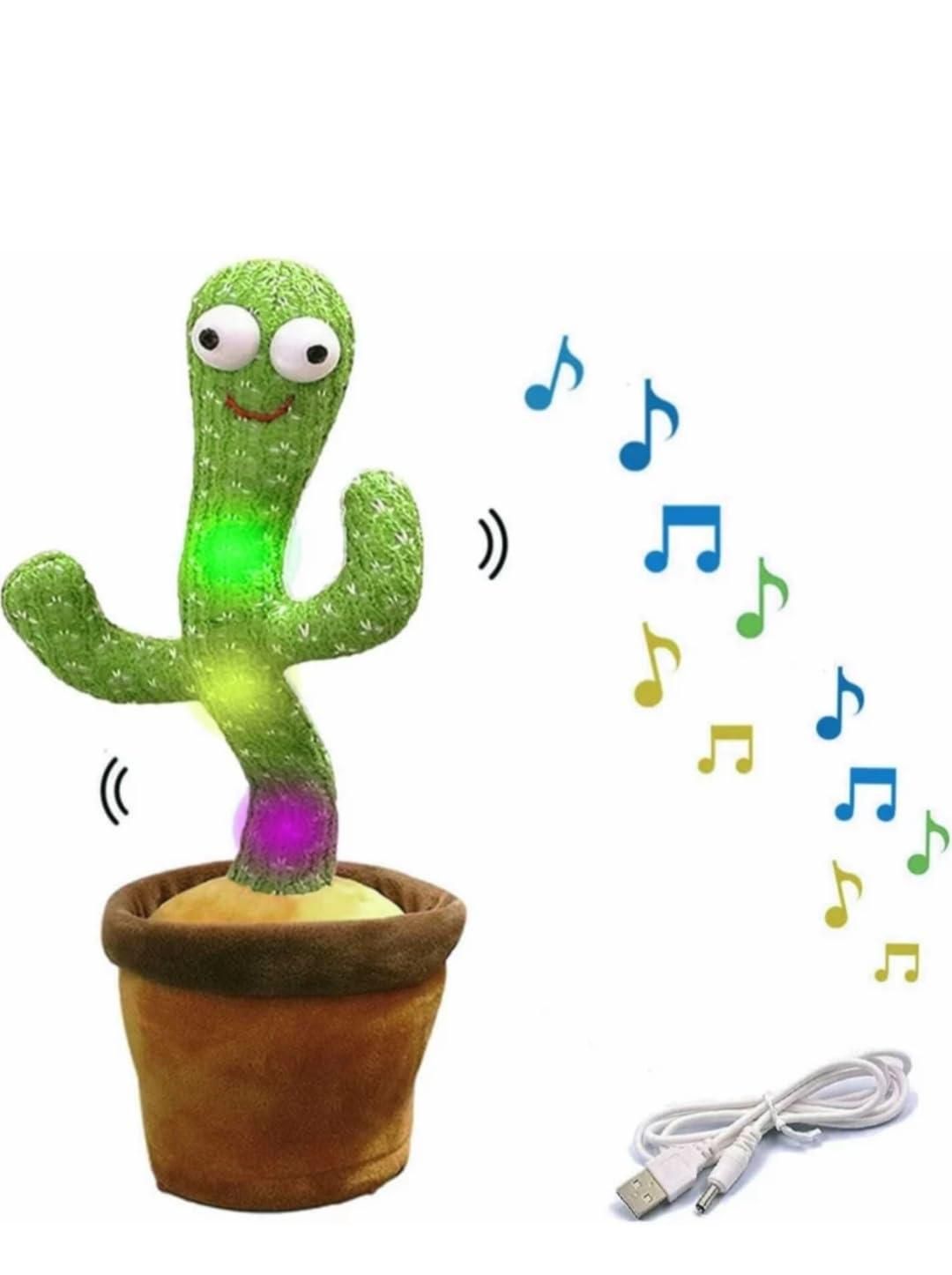 LED Musical Dancing and Mimicry Cactus Toy – Singing & Talking Plush Toy for Kids, Fun Educational Gift