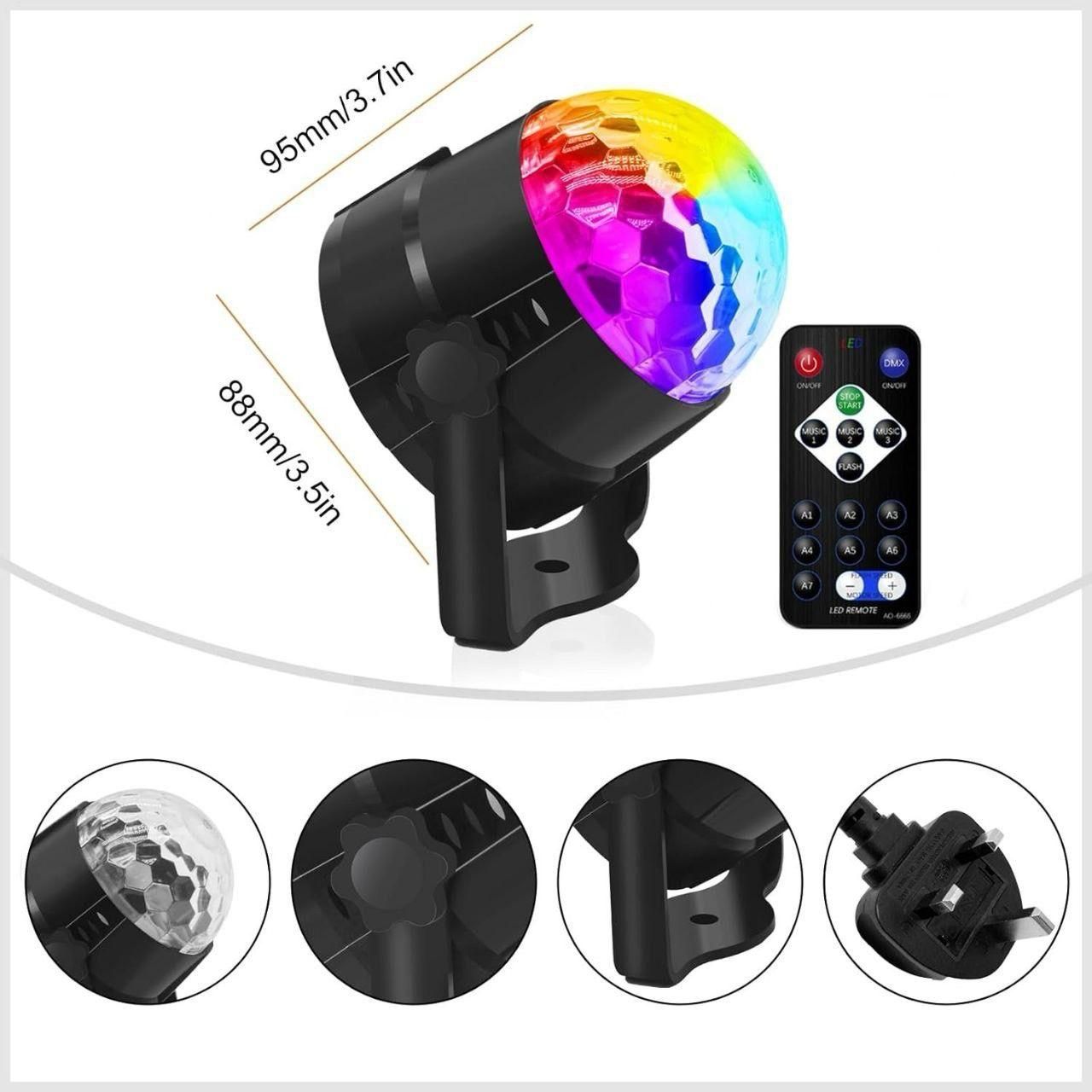 Party Disco Light with Remote Control – Colorful LED Rotating Disco Ball for Home Parties, Birthdays, Club & Event Decoration