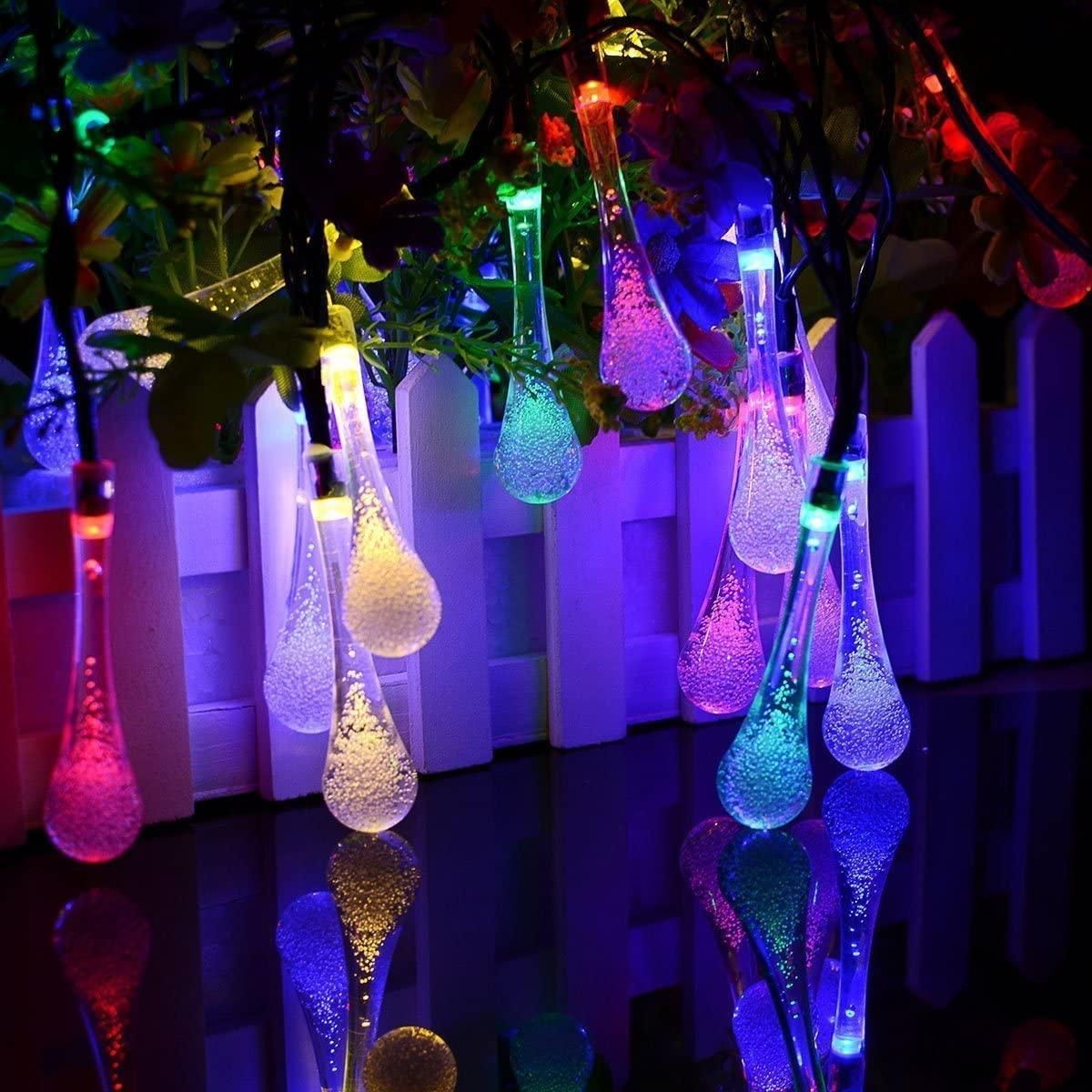 String Lights for Decoration – 14 LED Rain Drop Fairy Lights, Waterproof, Multicolor (Indoor & Outdoor, Christmas, Party, Home Décor)