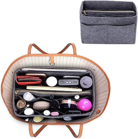 Felt Fabric Purse Organizer for Handbags with Multiple Compartments