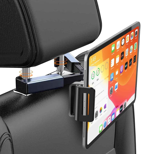 Adjustable Car Headrest Mount for Phone & Tablet – Universal Backseat Holder for iPad, Android, and Smartphones