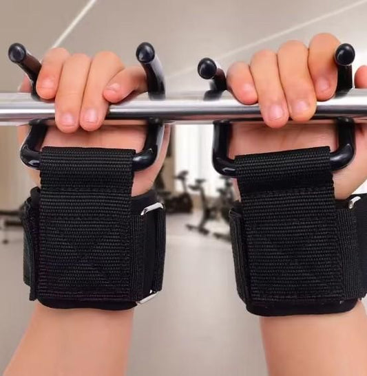 Weight Lifting Rod Hooks Wrist Support (Pair of 1) – Comfortable & Adjustable Wrist Straps for Fitness and Gym