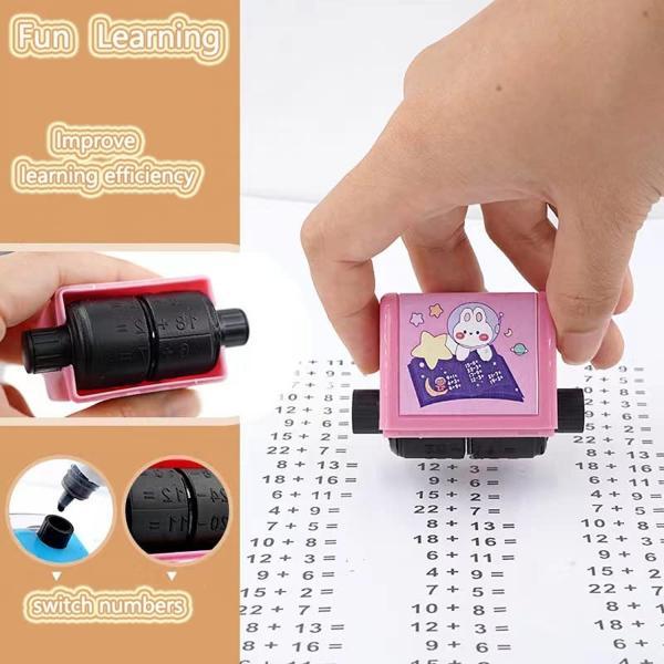 Birud Addition Stamps for Kids - Roller Design Teaching Stamp, Math Practice Tool
