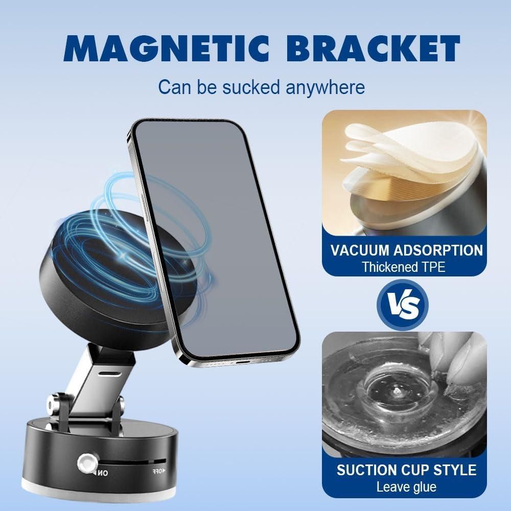 360° Magnetic Suction Phone Holder – Foldable & Rotatable Mount for All Smartphones