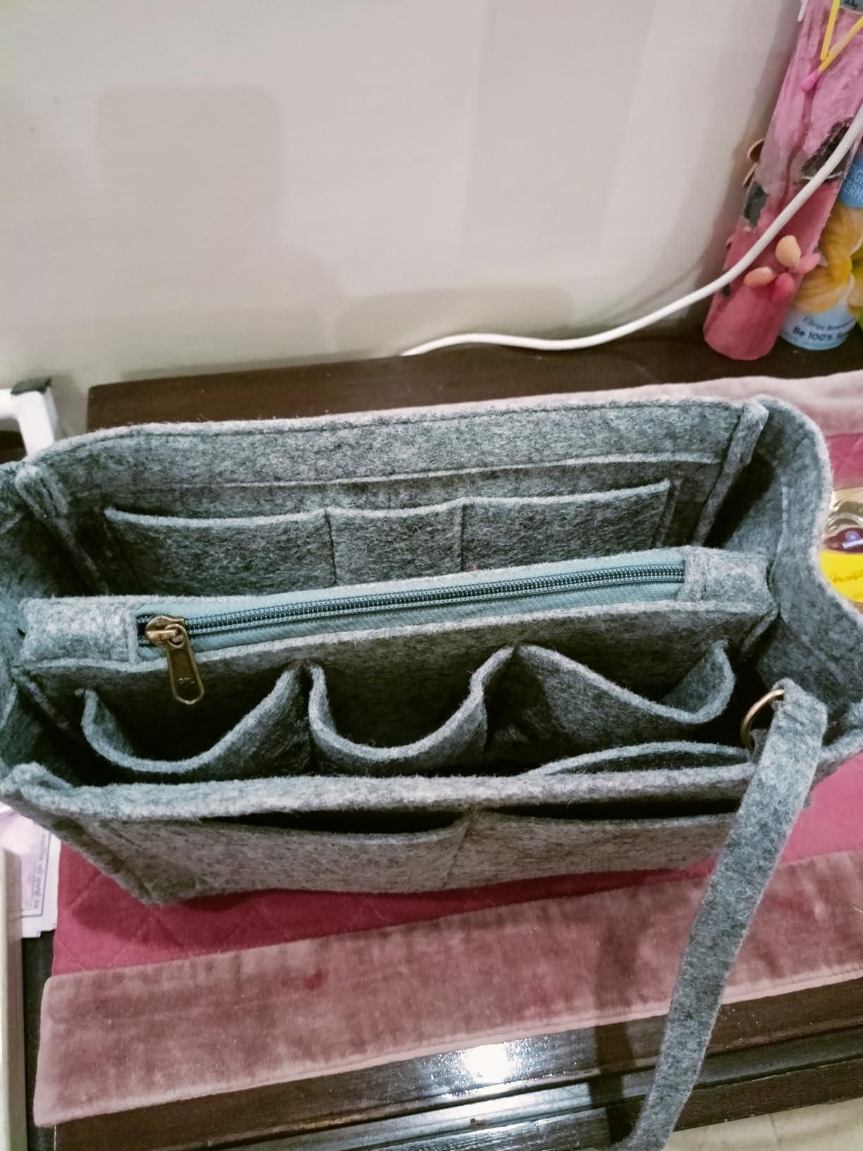 Felt Fabric Purse Organizer for Handbags with Multiple Compartments