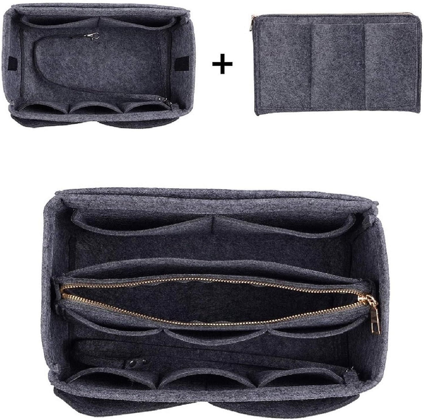 Felt Fabric Purse Organizer for Handbags with Multiple Compartments