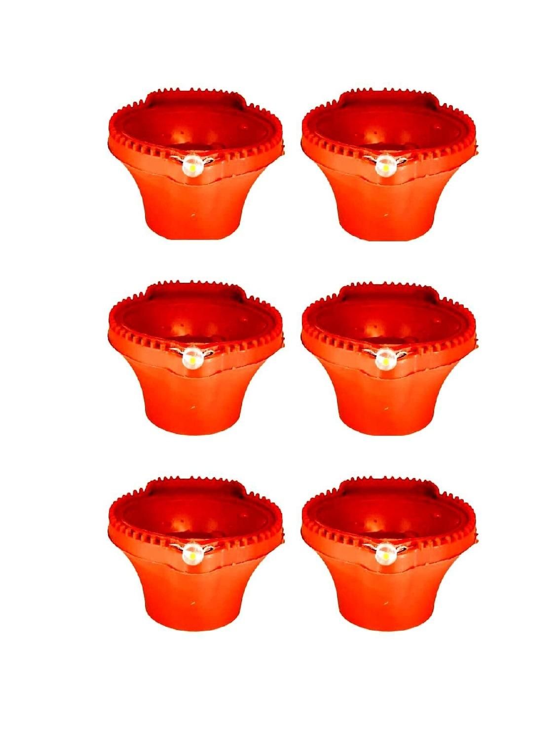 LED Water Sensor Diya Lights – Plastic Decorative Diyas with Ambient Glow (Pack of 6/12/18/24)