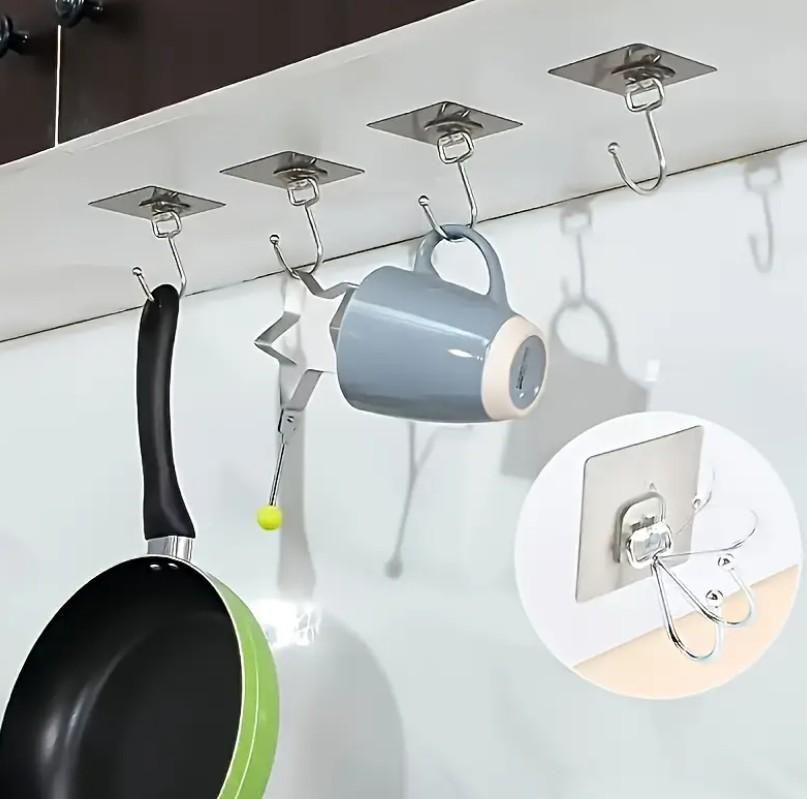 Golden Large Hooks for Hanging - Pack of 10, Rust Resistant Stainless Steel Wall Hooks