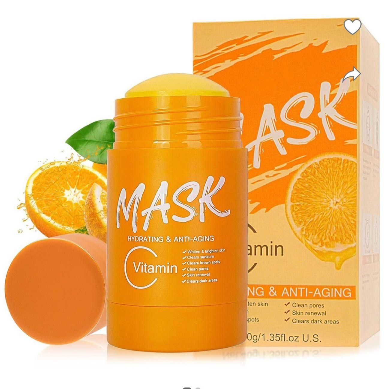 Purifying Orange Vitamin C Clay Face Mask Stick – Blackhead Removal, Anti-Aging & Radiant Skin Care