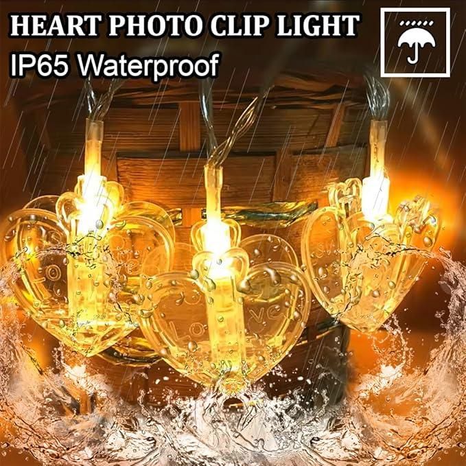 Heart Shaped LED String Lights for Decoration - Warm White Fairy Lights for Home, Bedroom, Parties & Gifts