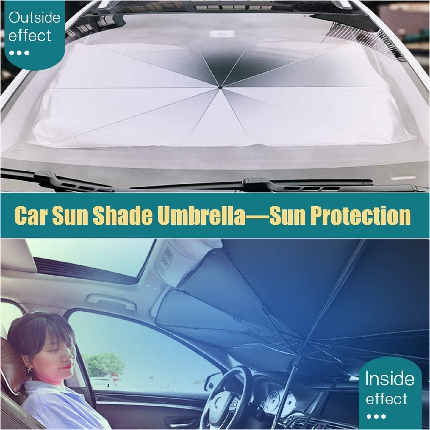 Car Windshield Sun Shade Umbrella – Thermal Insulation & Sun Protection, Easy Install