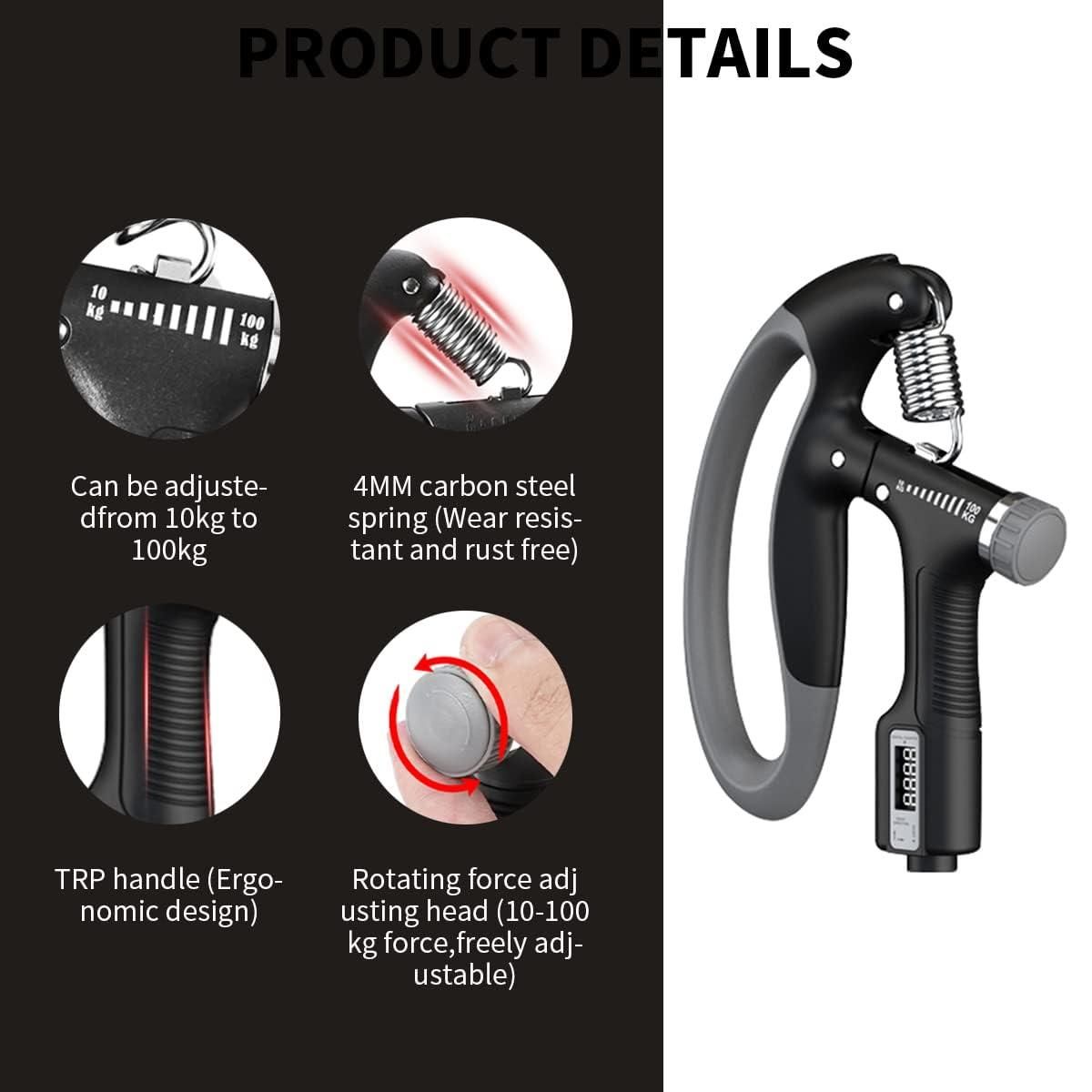 Adjustable Counting Grip – Hand Therapy & Muscle Building Tool for Musicians, Athletes, and Injury Recovery