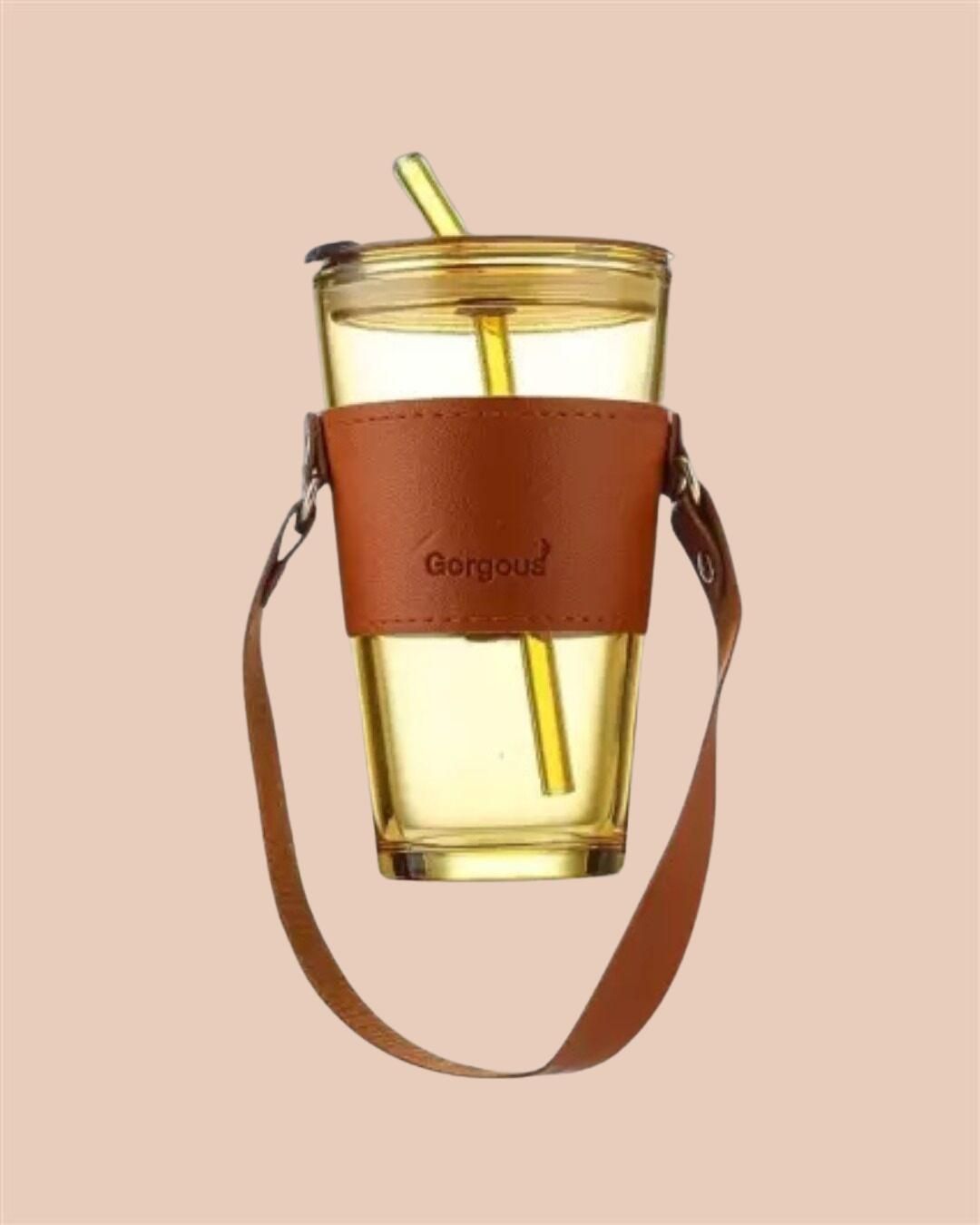 Reusable Glass Tumbler with Straw and Lid – Eco-Friendly Drinking Cup for Water, Juice, Coffee, Tea