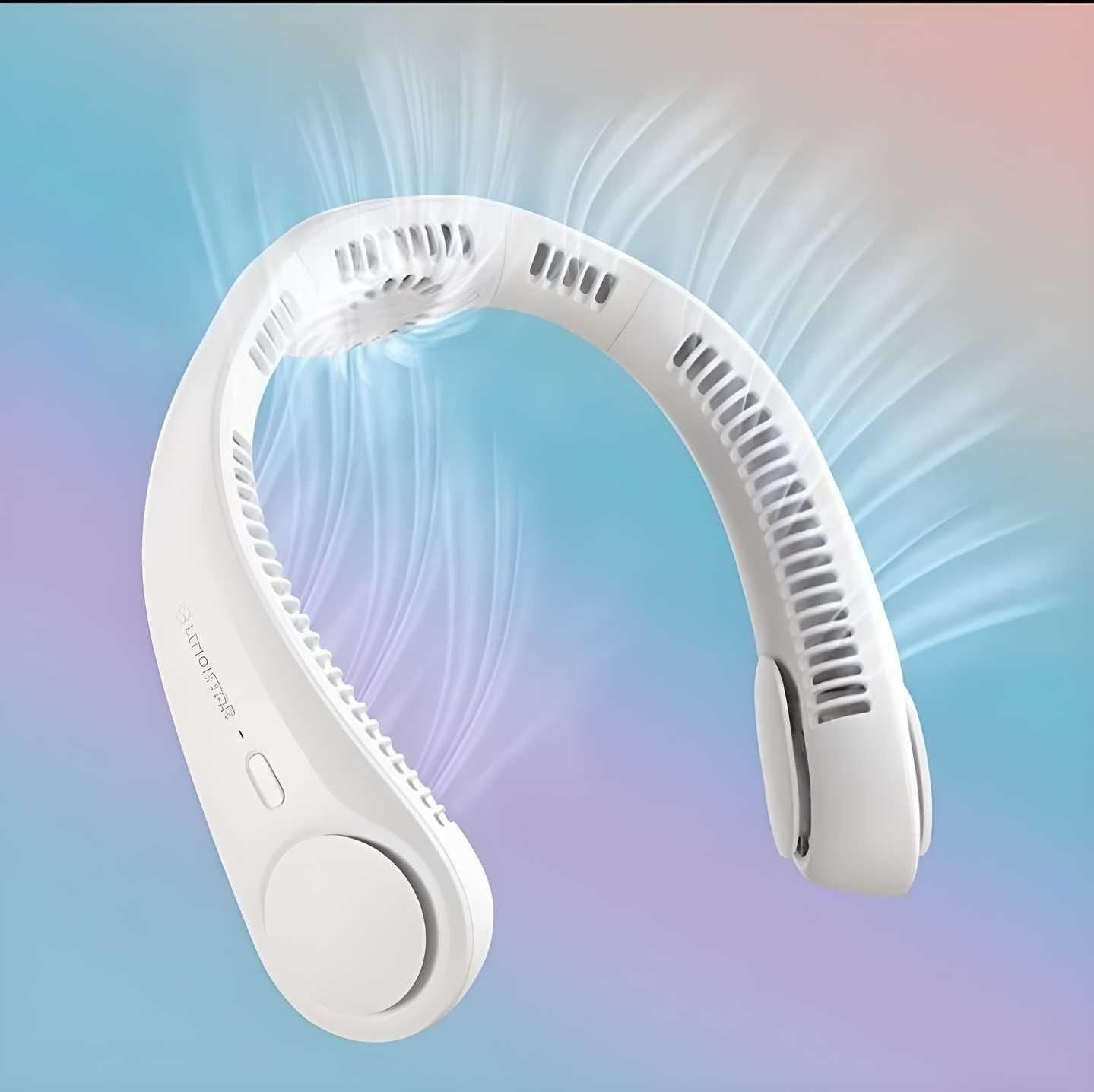 Portable Bladeless Hanging Rechargeable Neck Fan – Hands-Free Personal Cooling Device