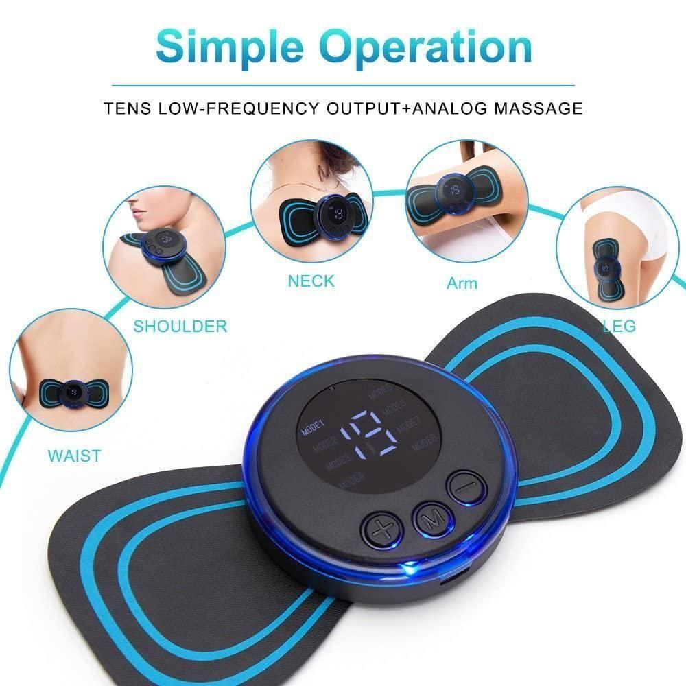 Rechargeable Mini Electric Massager – 8 Modes & 19 Strength Levels for Shoulder, Arms, Legs, and Back Pain Relief (Portable & Quiet, Unisex)