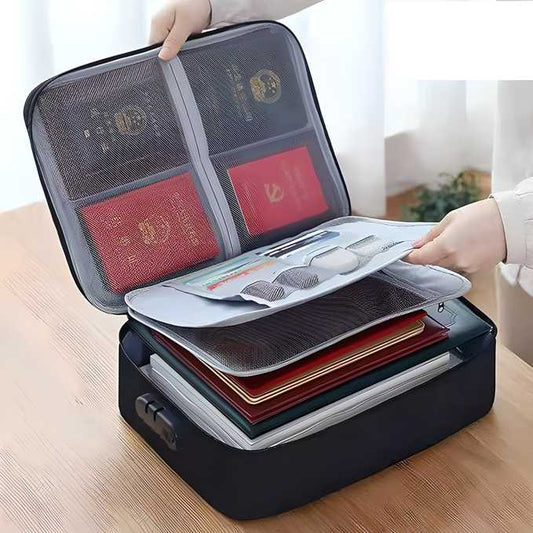 Waterproof Portable Document Storage Bag Travel Organizer with Multiple Compartments
