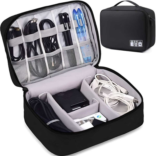 Universal Travel Gadget Organizer Bag – Waterproof Cable & Electronics Storage Case with Customizable Compartments