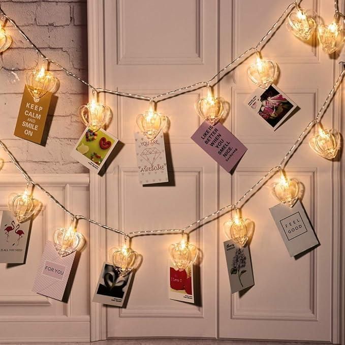 Heart Shaped LED String Lights for Decoration - Warm White Fairy Lights for Home, Bedroom, Parties & Gifts