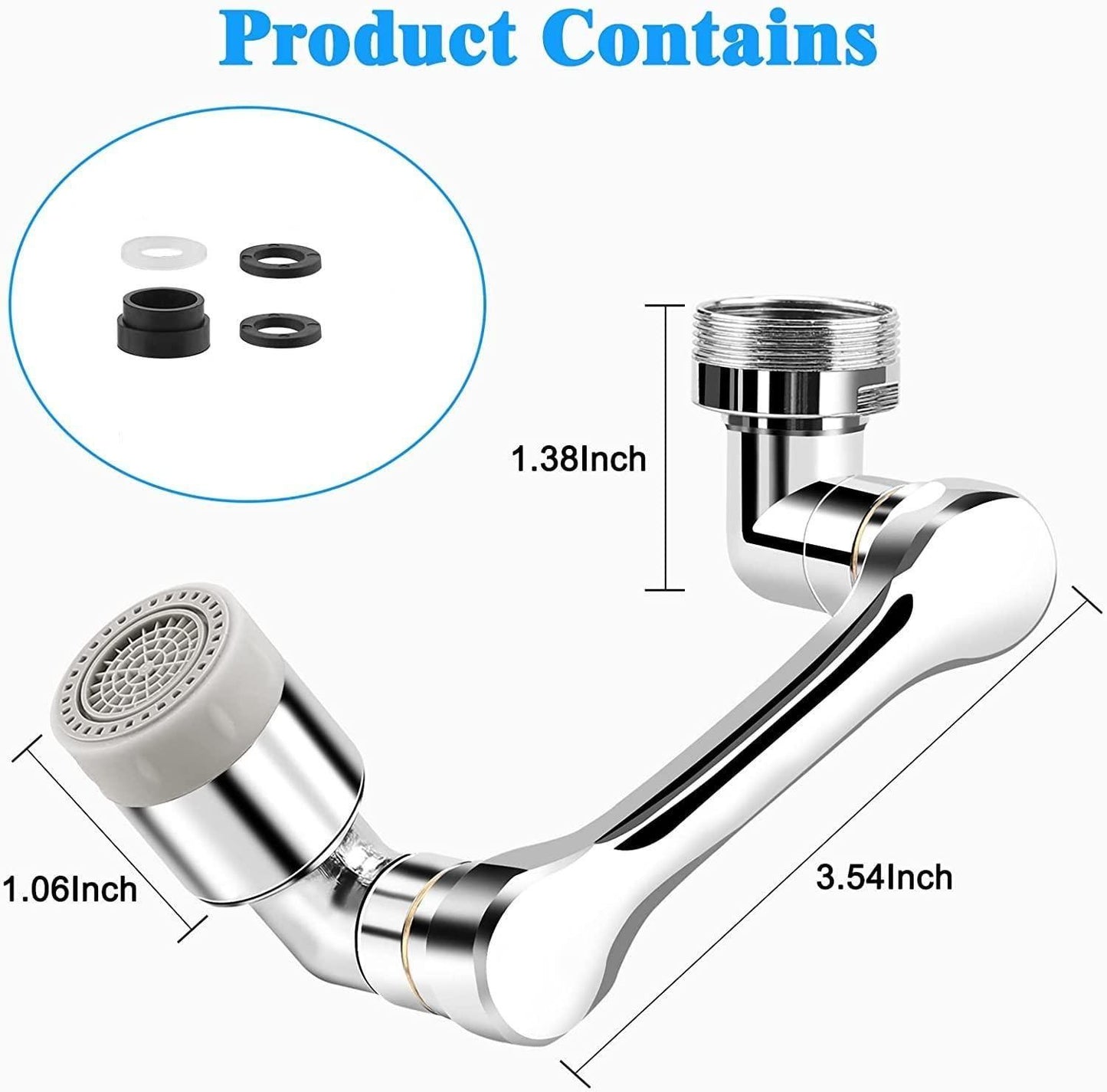 360° Rotating Faucet Extender Aerator – Dual Water Modes, Universal Splash Filter Tap for Kitchen & Bathroom